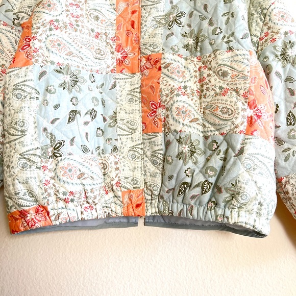 NWT 7 For All Mankind Cotton Quilted Patchwork Floral Jacket Bomber - Picture 6 of 11